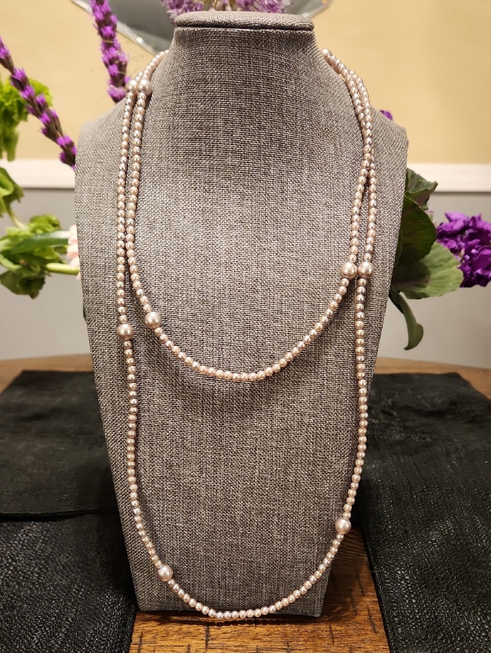 Elegant Long Pearl Station Necklace - Women Jewelry